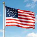 250 Year American Anniversary Flag, 3x5 Ft Double Sided American Flag, 1776-2026 250 Years Outdoor Anniversary Banner Decorations with 2 Brass Grommets (A1)