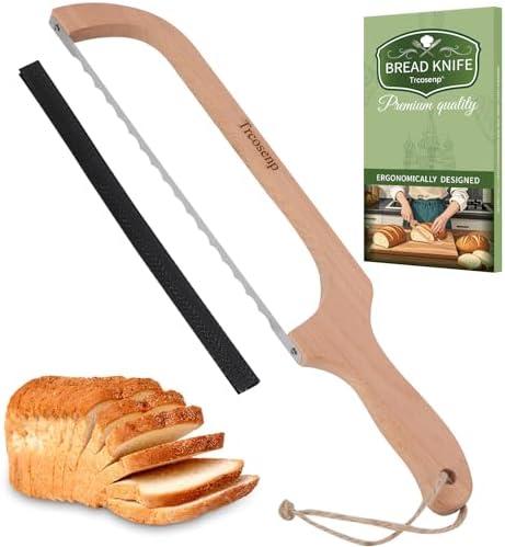 Trcosenp Bread Slicer for Homemade Bread, Serrated Bread Knife for with Bow Design, Ergonomic Design, Sourdough for Homemade Wooden, Steel Premium Stainless Steel Serrated Bread Cutter3 Pack