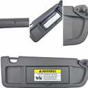 Pair of Left and Right Sun Visors with Clips and Screws for Honda Civic 2006 2007 2008 2009 2010 2011 Interior Sun Visor Replacement (Dark Gray)
