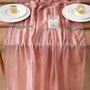 2Pcs Cheesecloth Table Runner Blush Pink 10FT Boho Gauze Cheese Cloth Table Runners 120 Inches Long Rustic Sheer for Centerpiece Home Party Christmas Wedding Baby Shower Spring Easter Decor