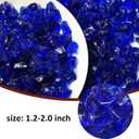 2 x 1 Lb Dark Blue,Large Crushed Sea Glass,Sea Glass Decor,Irregular Glass Rocks for Tabletop Fountain Fillers,Aquarium,Fish Turtle Tank Decorations,DIY Crafts,Flowerpot Decoration