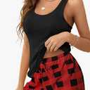 Ekouaer Womens Pajama Sets Sleeveless Tank Top and Shorts Pj Set Lace Hem Sleepwear, L