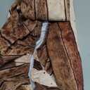 Elastic Edge Square Fitted Tablecloth, Brown Wood Grain Polyester Table Cover, for Outdoor Picnic Camping and Indoor Kitchen Dining Party, Fit for 36" x 36"Square Table