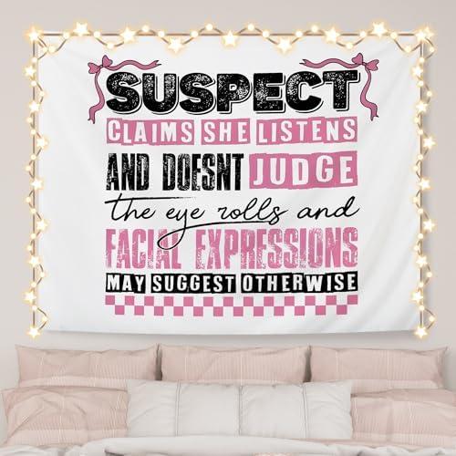 AQYIP Coquette Pink Bow Christian Tapestry Wall Hanging, God Says I Am Inspirational Bible Verse Tapestry Decorative, Pink Girly Christian Wall Decor for Room, 50x60 Inch