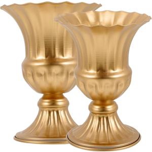 2pcs Tombstone Memorial Vase Graveyard Vase Metal Cemetery Vas Pillar Planter Headstone Classic Urn Floral Arrangement Headstone Saddle Iron Ornaments Delicate