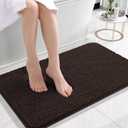 Bathroom Rug, Extra Soft Absorbent Chenille Bath Rugs, Rubber Backing Quick Dry, Machine Washable Bath Mats for Bathroom Floor, Tub and Shower, Home Decor Accessories, Brown, Size 56"x36"