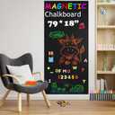 Magnetic Chalkboard Contact Paper for Wall, 79"x18" Self-Adhesive Blackboard Wallpaper Peel and Stick Wall with 93 Pcs Kit for Kids, Magnet Wall Sheet with Kit for Home Playroom