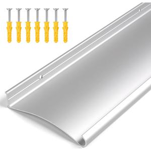 4" Extra-Wide Door Rain Drip Guard, 52" L Heavy Duty Aluminum Thickened Window Door Rain Deflector, Door Drip Cap, 0.8" Height Overhead Drip Edge (Silver)