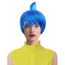 Women Wig Halloween Costume Wig Short Blue Costume Hair Wigs for Adults Halloween Cosplay Wig Emotion Anime Halloween Cosplay (Adults)