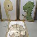 Dinosaur Wall Art Kids Boys Room Canvas Wall Decor Dino Nursery Wall Art Pictures Baby Dinosaur Poster Prints for Boys Bedroom Bathroom 16x24 Inch Wood Framed Set of 3