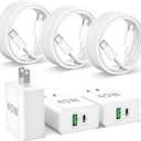 iPhone 17e/17/17 Pro Max Charger Fast Charging, 3-Pack 45W Dual Port USB C Fast Wall Charger Block Cube with 6FT USB C Cable Power Cord for iPhone 17e/17/17 Pro/17 Pro Max/Air/16/15 Pro Max/Plus, iPad