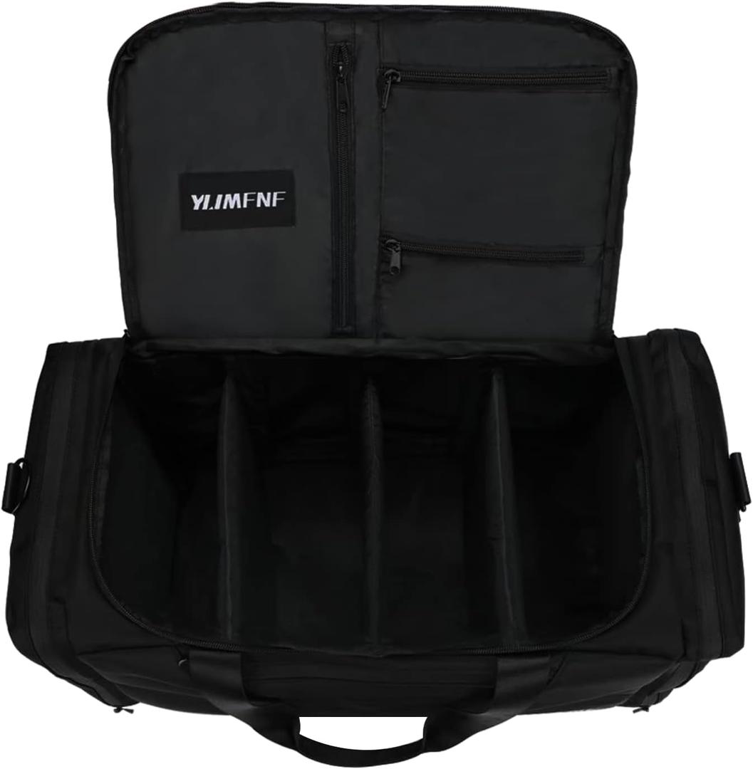 Sneaker Bag for Travel, Premium Multi-functional Duffel Bag, Gym Training Bag With 3 Adjustable Compartment Dividers, Waterproof Outdoor Sports Bag Black