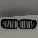 E46 Grill, Front Kidney Grille Compatible with 1999-2002 E46 2-Door Coupe/Cabriolet Pre-Facelift, 2000-2006 M3 Double Slats Gloss Black Grill