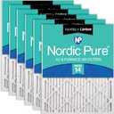 Nordic Pure 14x25x1 (13 1/2 x 24 1/2 x 3/4) Pleated Air Filters MERV 14 Plus Carbon 6 Pack