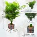 Tall Artificial Palm Tree with Realistic Leaves and Stone Textured Planter