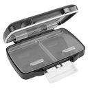EZY DOSE Moisture-Proof Pill Case, Medicine Planner, Vitamin Organizer Box, Travel-Friendly, Latch-Closure to Secure Contents, 4 Individual Compartments of Multiple Sizes with Tight Seal, Small, Black