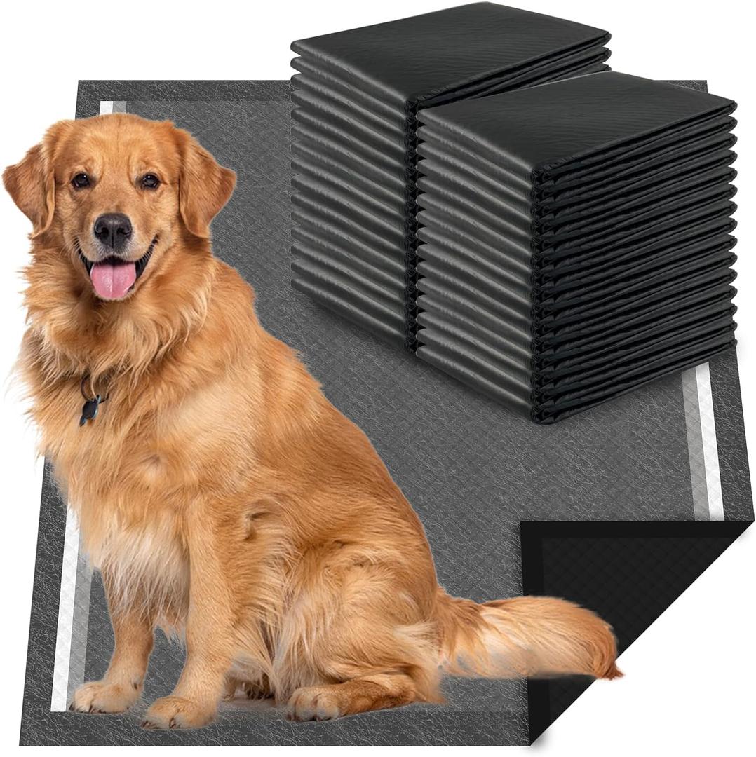 Charcoal Dog Pee Pads Extra Large 28x34, Puppy Pads XL 30 Count, Potty Pads for Dogs, Disposable Urine Bed Pads for Odor-Control, X-Large Piddle Underpads, Training Liners for Housebreaking