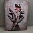 Visual Art Decor Pink and Grey African American Wall Art Pink Room Decor Black Woman Portrait Fashion Painting Framed Canvas Prints Living Room Bedroom Wall Decoration, XLarge 3 Piece Wall Art