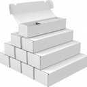 Trading Card Storage Box, 10-Pack 1100 Count White Corrugated Cardboard Bulk Sports Storage Box for TCG/Magic/Mtg Basketball Cards, Collectible Trading Cards