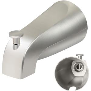 5 1/4 Inch Bathroom Brushed Nickel Tub Spout with Diverter, for 1/2'' IPS Inside Thread, Bathtub Faucet for Wall Front Mount, Bath Tub Faucet Compatible with Westbrass E531D-1F-62
