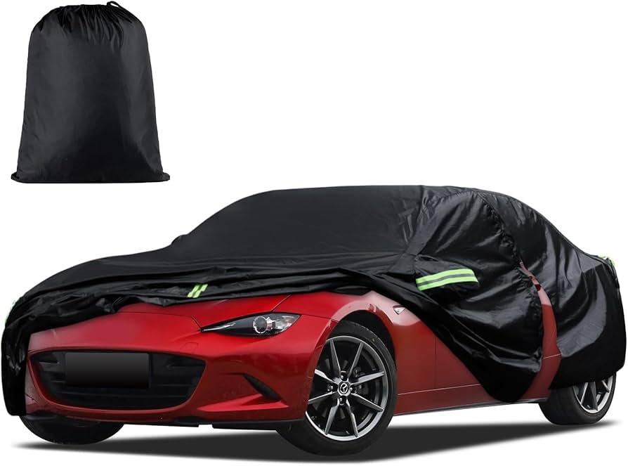Car Cover Waterproof All-Weather,Outdoor Full Exterior Car Covers for Automobiles Coupe (Length up to 165 inch) with Windshield Sun Shade Universal Fit MX-5(Miata),Honda S2000 Z3,etc