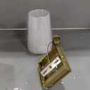 Generic Wall Lights for Living Room, Modern Linen Shade with Metal Frame Sconce, 4.75 w x 6.5 d x 15.5 h (Brass)