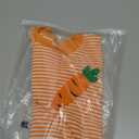 Baby Boy Girl Easter Outfit Sweatshirt Romper Striped Carrot/Bunny Long Sleeve Bubble Romper Waffle Knit Bodysuit (3-6 Months, Orange)