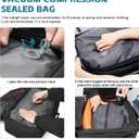 TANGCORLE Vacuum Compression Backpack with Pump, Extra Large Capacity 50L Expandable Travel Backpack, Water Resistant 17.3" Laptop Backpack with USB Charging Port for Men & Women