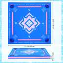 32x32'' Floating Mahjong Table for Pool, Double-Sided Mahjong/Poker Board | Non-Inflatable Waterproof EVA Foam Game Mat for Cards, Dominoes, Tile Grooves, Hot Tubs and Pool Parties, 4 Cup Holders