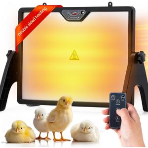 NEWTRY Chicken Coop Heater, 200W Dual-Sided Heating, Remote Control & Temp Adjustable for Chickens, Ducks, Geese, Cats & Dogs