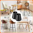 Chair Leg Floor Protectors Large 24Pcs,Silicone Chair Leg Protectors for Hardwood Floors/Tiles,360Wrapped Felt Bottom to Prevent Scratch and Reduce Noise, Round Black(Fit:1.2"-1.5")