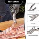Rib Membrane Removal Tool, Rib Prep Tool, BBQ Rib Skinner, Stainless Steel Rib Membrane Remover Tool, Ergonomic Design for Easy Membrane Removal