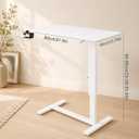 31" Adjustable Overbed Table with Wheels, Pneumatic Height Adjustable Bedside Desk, Rolling Laptop Desk for Bed, Sofa & Recliner, Mobile Standing Computer Workstation for Home & Hospital, 31.5"x15.75", 31.5 x 15.75 x 25.59-35.43 inches