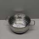 SUNHOUSE 5 Quart Stainless Steel Steamer Insert – Multi-Purpose Soup & Food Steamer with Stay-Cool Handles & Heavy-Duty Glass Lid – Fits Various Pot Sizes (8", 9", 9.5")