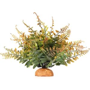 Fake Fall Colors Boston Fern, Reptile Plants for Terrarium, Amphibian Tank Accessories Habitat Decor fit Crested Gecko Leopard Lizard Chameleon Ball Python Snake Frog