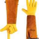 Morzejar Large Gardening Gloves for Men&Women, Professional Rose Pruning Gloves Thorn Proof, Adjustable Cuff, Breathable Leather Cowhide Long Garden Gloves,Garden Gifts & Tools for Gardener,Yard Work (Large (Pack of 1))