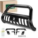 YHTAUTO 3" Bull Bar Push Bar with Skid Plate Light Mount Fit Honda Ridgeline 2017-2026 V6 3.5L, Alloy Steel Brush Guard for Truck Front Bumper Off Road Accessories