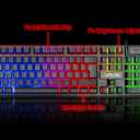 Wireless LED Keyboard, Rechargeable 87 Key RGB LED Backlit Wireless Keyboard, Ergonomic Light up Gaming Keyboard Wireless compatibility with PC PS4 PS5 Xbox One Laptop, Teclado inalámbrico, Black