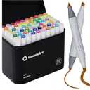 61 Alcohol Markers,With Bleeding-Proof Drawing Mat,Dual Tips Art Markers for Coloring,Sketching,Card Making and DIY Patinting- Perfect for Painting Enthusiast -Refillable