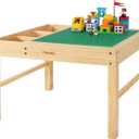 Papablic 2 in 1 Kid Activity Table with Large Storage for Older Kids Compatible with Lego Building Block for Boys Girls