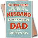 3 x Hqulpr Greeting Card, Funny Father's Day Card for Husband from Wife, Father's Dad Card, Fathers Day Present, 7x5 inches