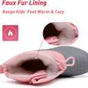 Felabo Kids Snow Boots for Boys & Girls  Warm Water-Resistant Winter Boots Easy to Put On (Toddler/Little Kid/Big Kid) (Pink)