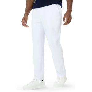 SNOWTEN Mens Dress Pants, Soft Pro Fabric, Classic Fit Stretch Work Pants Lightweight Water-Repellent Pant with Pockets (White) L32xW30