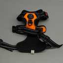 PHOEPET No Pull Dog Harness Medium Reflective Front Clip Vest with Handle,Adjustable 2 Metal Rings 3 Buckles,[Easy to Put on & Take Off](M, Orange)