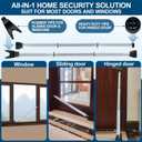 Rerishom Door Security Bar, Door Stoppers Security bar,Heavy Duty Door Lock Security Door Jammer Door Stopper for Apartment, Hotel Room,Screen Door Hardware, Gate Lock Bar, 2 Pack