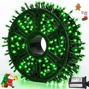 JMEXSUSS 500 LED Green Christmas Lights, 8 Modes Green String Lights Outdoor Plug in, 173ft Christmas Light for Party Xmas Tree Decorations