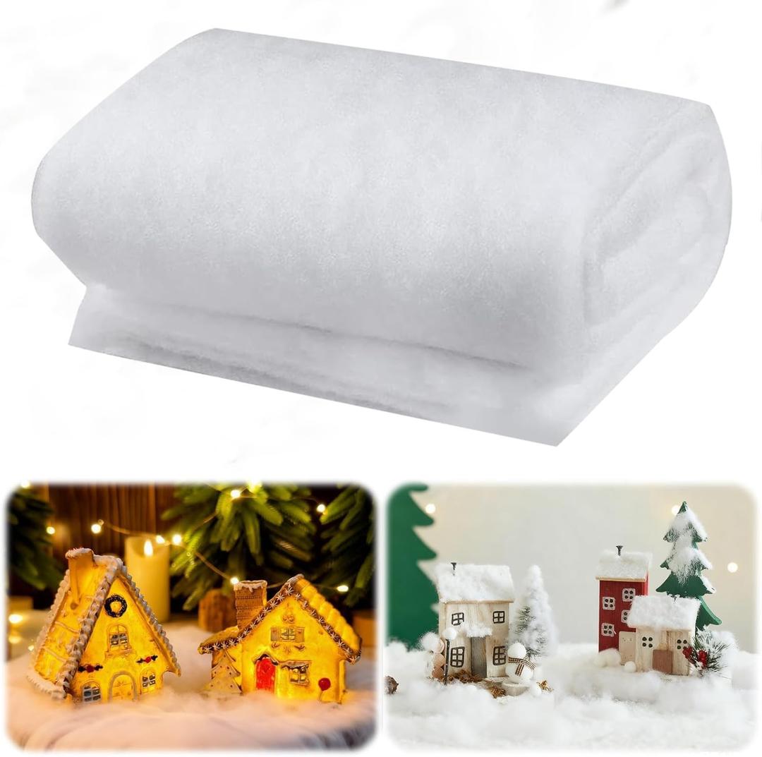 1pc 3ft x8 ft Snow Blanket for Christmas Village  Thick Faux Snow Rug Set for Tree Base, Winter Wonderland Decor, Holiday Display & Home Decor (White, 1cm Plush)