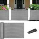 2'6" x 15' Grey Fence Screen Balcony Privacy Screen Shade Netting Mesh Cloth with Grommets for Apartment, Patio, Backyard, Porch, Railing - Customized Size