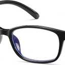 Distance Nearsighted Glasses Men, Square Near Sighted Myopia Eyeglasses, See Far Vision Lightweight Glasses (Black)