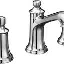 Moen Dartmoor Chrome Two-Handle High Arc Widespread Bathroom Sink Faucet for 3-Hole Setups with Valve Included, TV6805